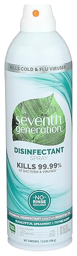 Seventh Generation Disinfecting Spray, Eucalyptus and Thyme, Disinfectant Made from Essential Oil, 13.9 Oz