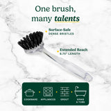 Cuisinart Dish Brush with Handle 2 Pack - Kitchen Scrub Brush for Dishes, Pots & Pans, Non-Scratch Dish Scrubber, Firm Bristles for Sink & Cookware