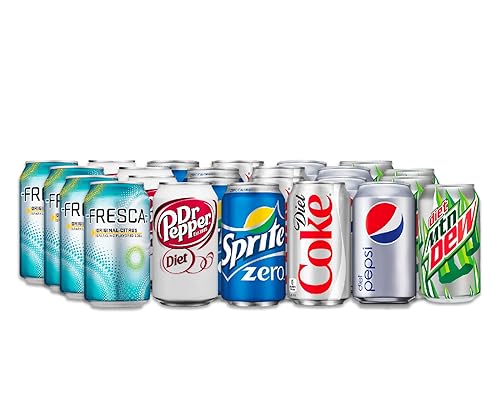Soda Variety Pack - Assortment Popular Flavors - Home, Office or Party Refrigerator Restock Pack - By MaxPax (Diet Soda Variety, 24 Pack)