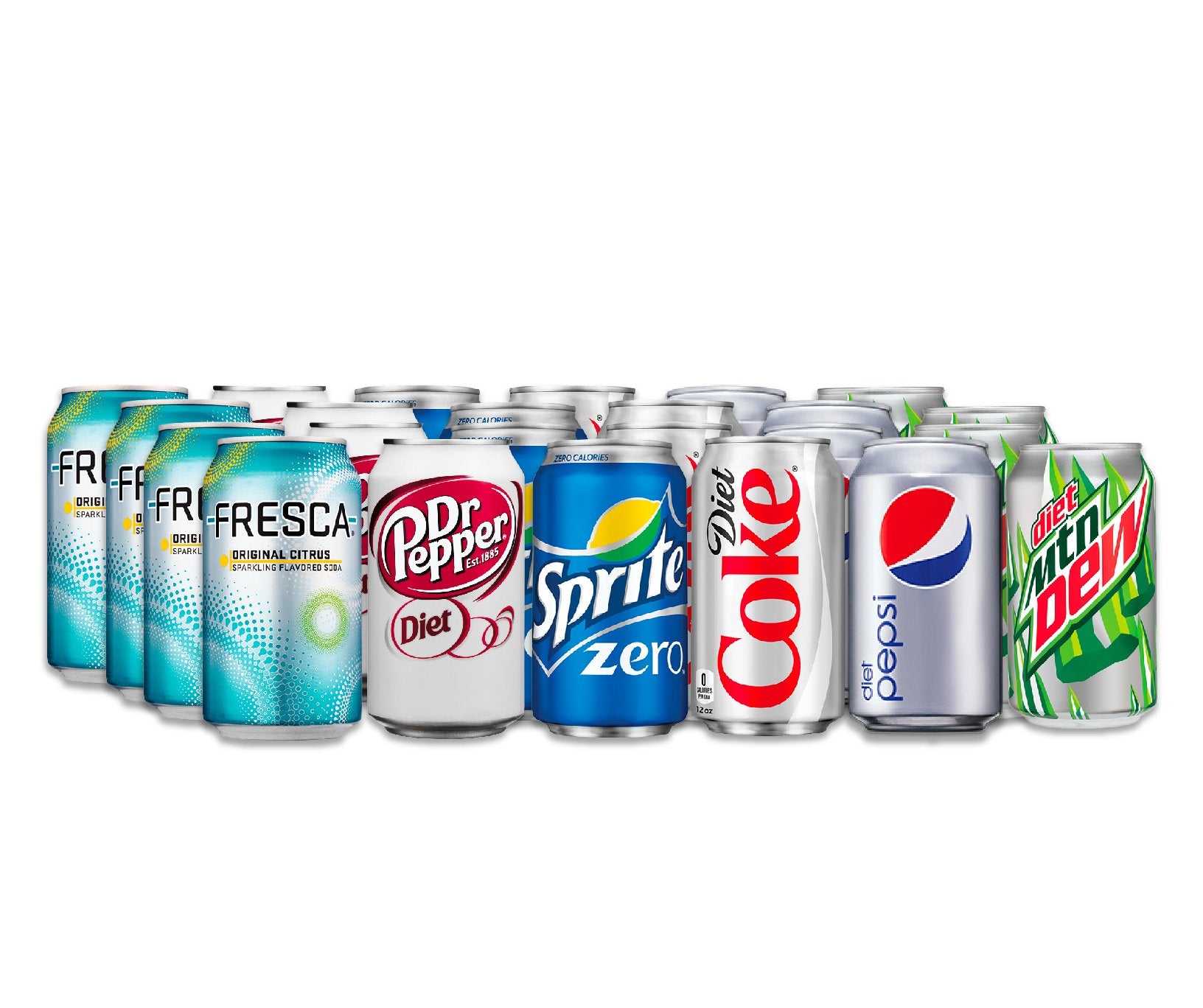 Soda Variety Pack - Assortment Popular Flavors - Home, Office or Party Refrigerator Restock Pack - By MaxPax (Diet Soda Variety, 24 Pack)