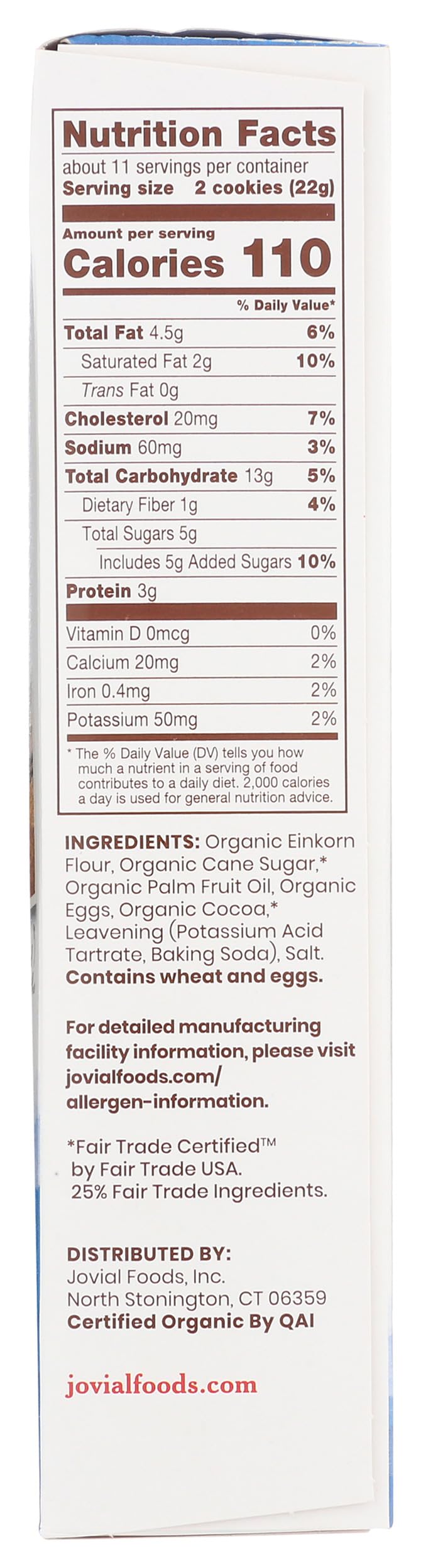 Jovial Organic Einkorn Checkerboard Cookies - Organic Cookies, High Protein, Fair Trade Certified, All Natural Ingredients, Low Carb, Low Sugar, Palm