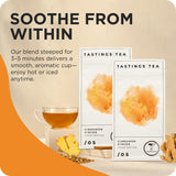 Tastings Tea Cinnamon Ginger Loose Leaf, 8 oz | Winter Warming Herbal Spice Blend for a Seasonal Brew | Natural Antioxidants for Wellness | Small