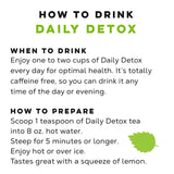 Daily Detox Cleansing Herbal Tea, Caffeine Free Organic Loose Leaf Tea for detoxing