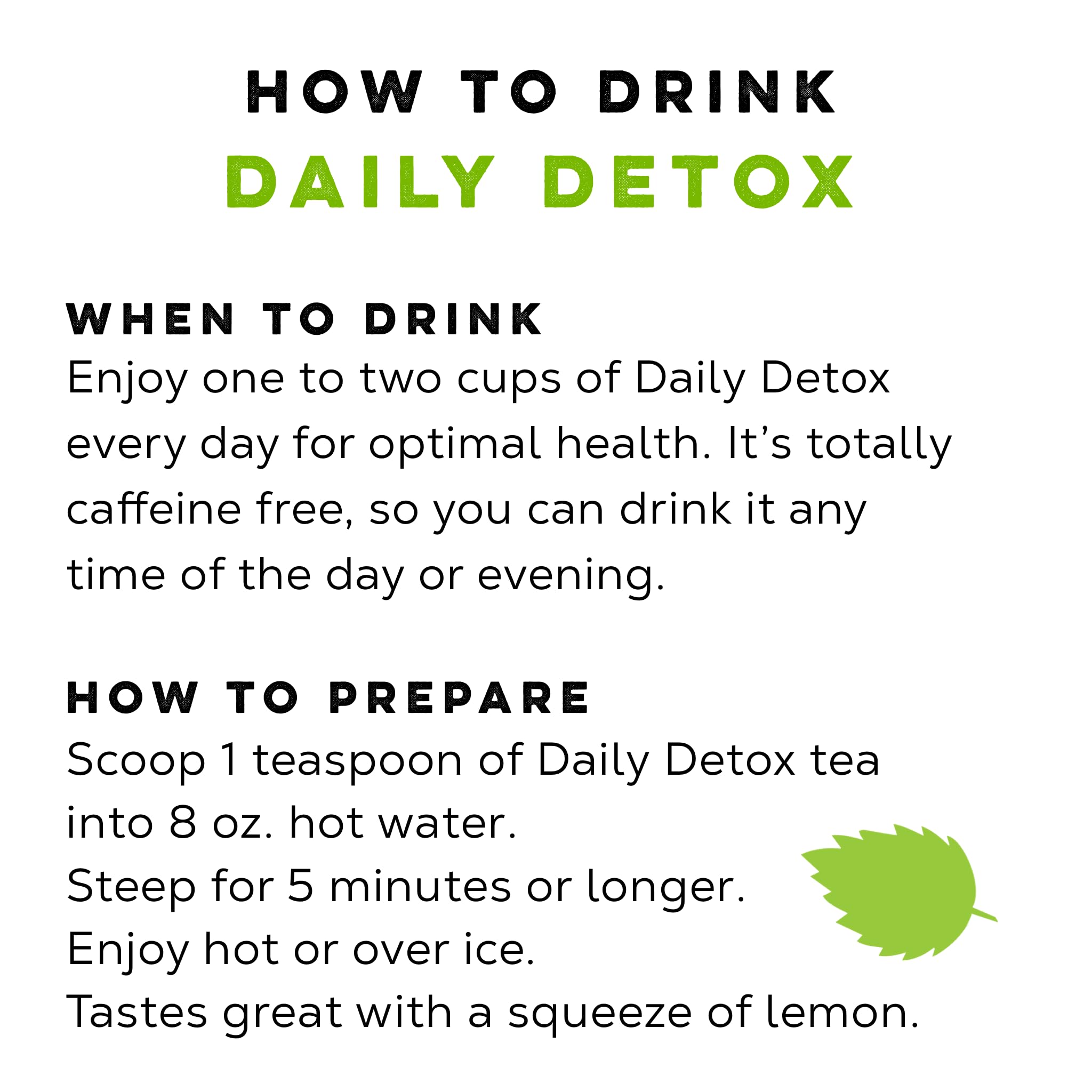 Daily Detox Cleansing Herbal Tea, Caffeine Free Organic Loose Leaf Tea for detoxing