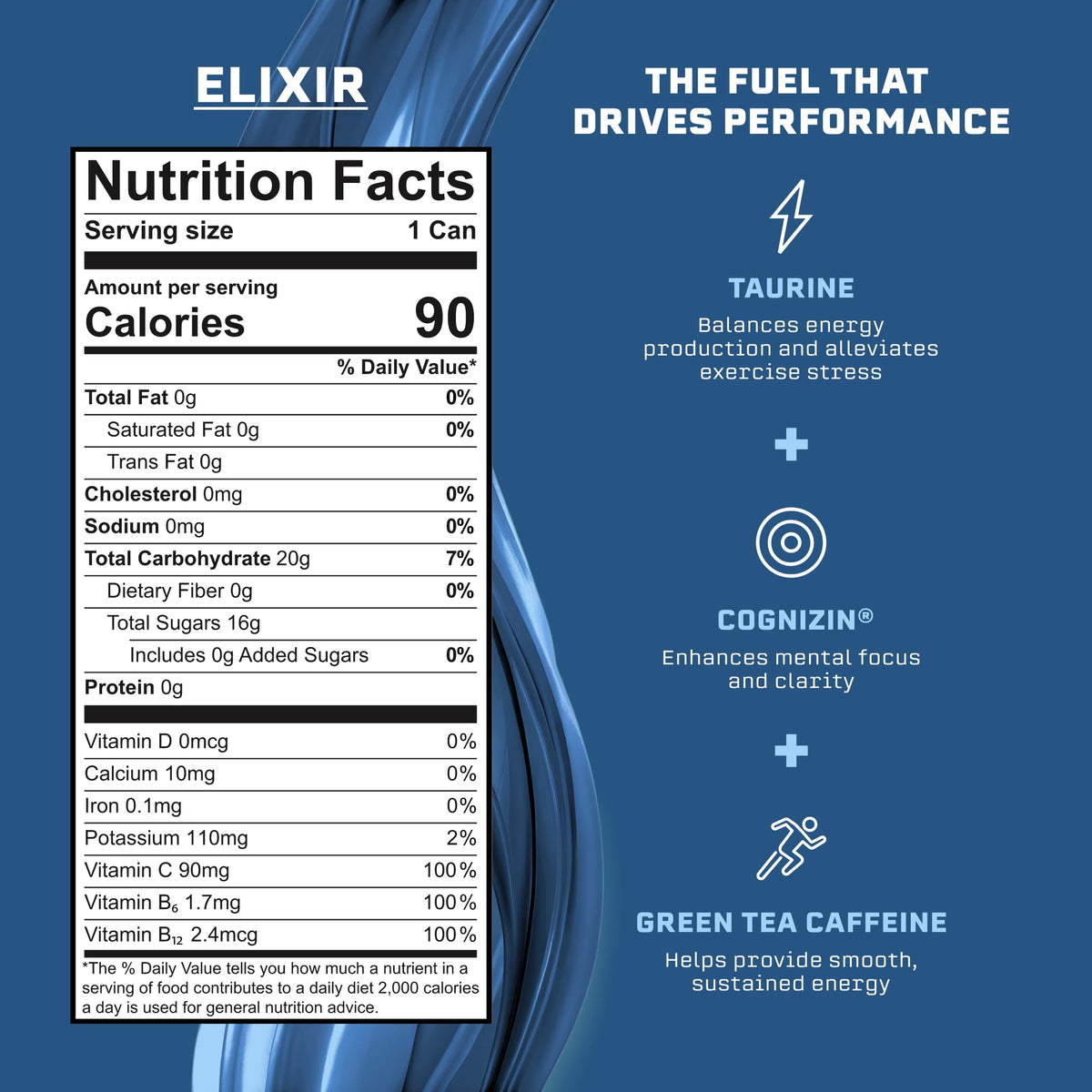 Syncron Elixir Energy Drink, Original, 120mg Caffeine, 12 Pack, 12oz