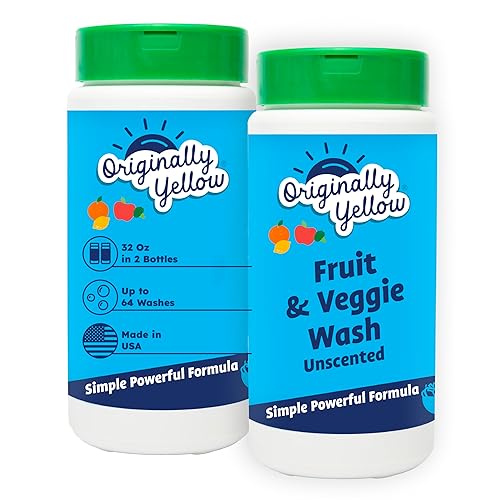 Originally Yellow USA Made Fruit And Vegetable Wash | Food-Grade Fruit and Veggie Wash With No Aftertaste | Powerful Cleaning &| Plant-Derived Produce