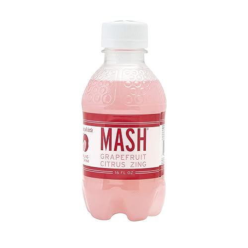 Boylan Bottling MASH Great Tasting Grapefruit Citrus Zing - Lightly Carbonated Fruit Drink - Low Calorie & No Sugar - Made With All Natural Pure Cane