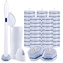 LufamlyGo Upgraded Disposable Toilet Brush and Holder Set, 50 Toilet Wand Refills with Thickened Cleaning Layer, Won't Fall Apart, Large Opening