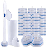 LufamlyGo Upgraded Disposable Toilet Brush and Holder Set, 50 Toilet Wand Refills with Thickened Cleaning Layer, Won't Fall Apart, Large Opening