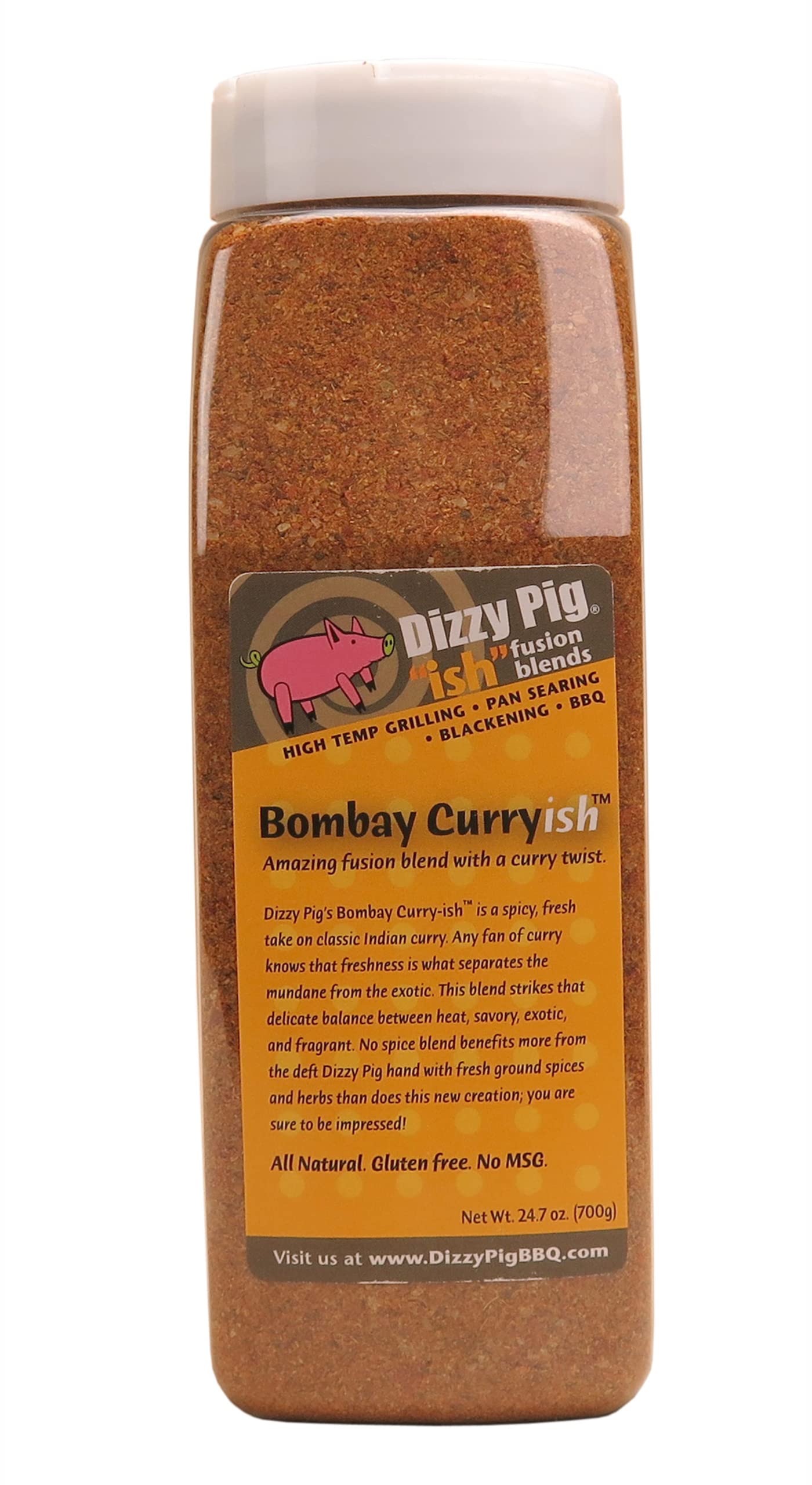 Dizzy Pig ish Fusion Bombay Curry-ish Blend (Quart Shaker) - Hand Made in the USA - Seasons Around 120lbs of Food - MSG Free, Gluten Free