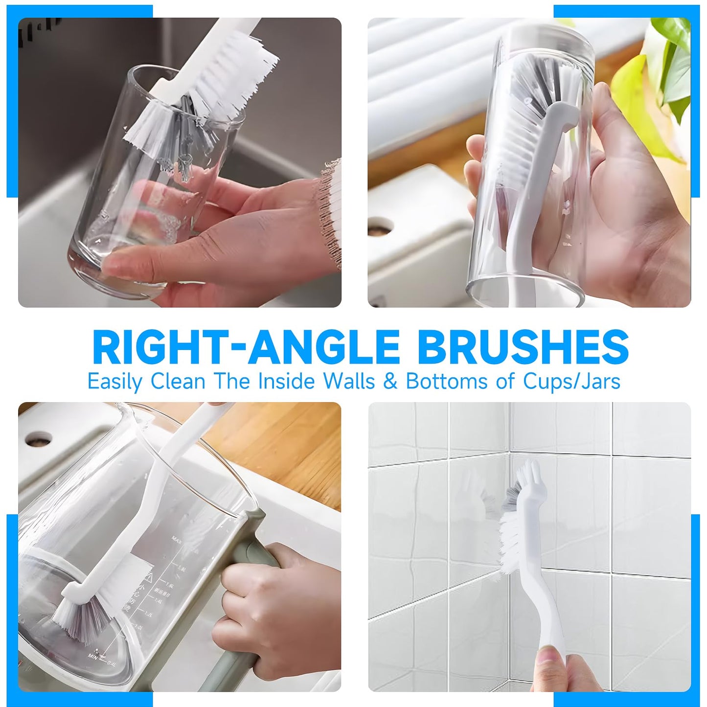 14Pcs Crevice Cleaning Brush Set, V Shape Grout Cleaner Brush for Deep Cleaning Gap, Hard Bristle Scrub Brushes Tools, Cleaning Supplies for Household