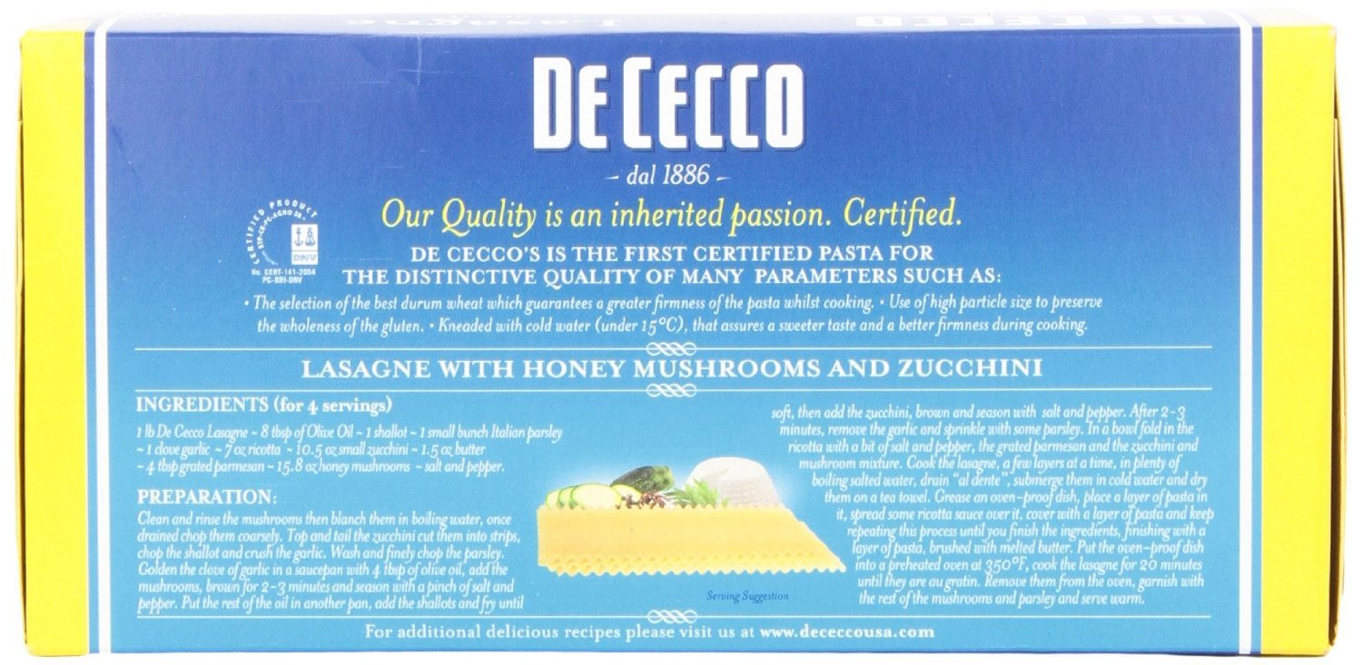 De Cecco Pasta Lasagne