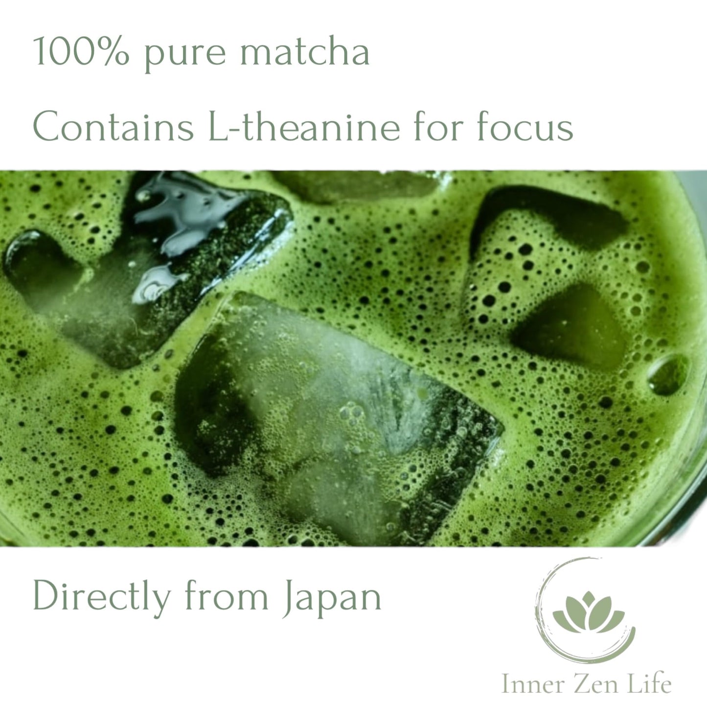 Inner Zen Life Ceremonial Grade Matcha Green Tea Powder | Premium Japanese First Harvest | Smooth & Balanced Flavor | Natural Energy & Focus | 100 g