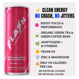 Flash Energy Drink | Elevate your Energy, Focus, and Performance | Natural | Non-GMO, Vegan, Gluten-Free Ingredients, Organic Green Tea, and Green