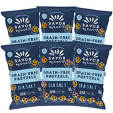 Savor by Suzie Gluten-Free Pretzels - Non-GMO, Grain Free, Vegan, Paleo, Keto & Nut-Free Pretzel Snack Packs, Low Carb, Clean Ingredients - Sea Salt