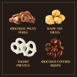 12-Pack Snackberry Gourmet Chocolate Gift Platter - Assorted Treats with Chocolate Pecan, Maple Nuts, Yogurt Pretzels & Chocolate Raisins - Perfect