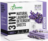 180 Loads Natural Laundry Detergent Sheets - All Natural Biodegradable And Dissolvable Washing Machine Dry Soap Laundry Detergent Strips, Mess Free