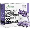 180 Loads Natural Laundry Detergent Sheets - All Natural Biodegradable And Dissolvable Washing Machine Dry Soap Laundry Detergent Strips, Mess Free