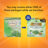 Twinings Pure Peppermint Tea - Naturally Caffeine Free, Refreshing Mint Herbal Tea Bags Individually Wrapped, 50 Count
