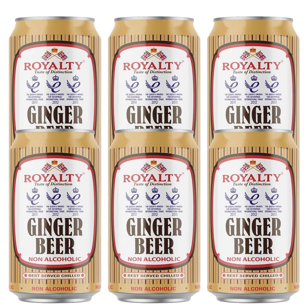 Royalty Non-Alcoholic Ginger Beer Can 11.15 Ounce, (Pack of 6)
