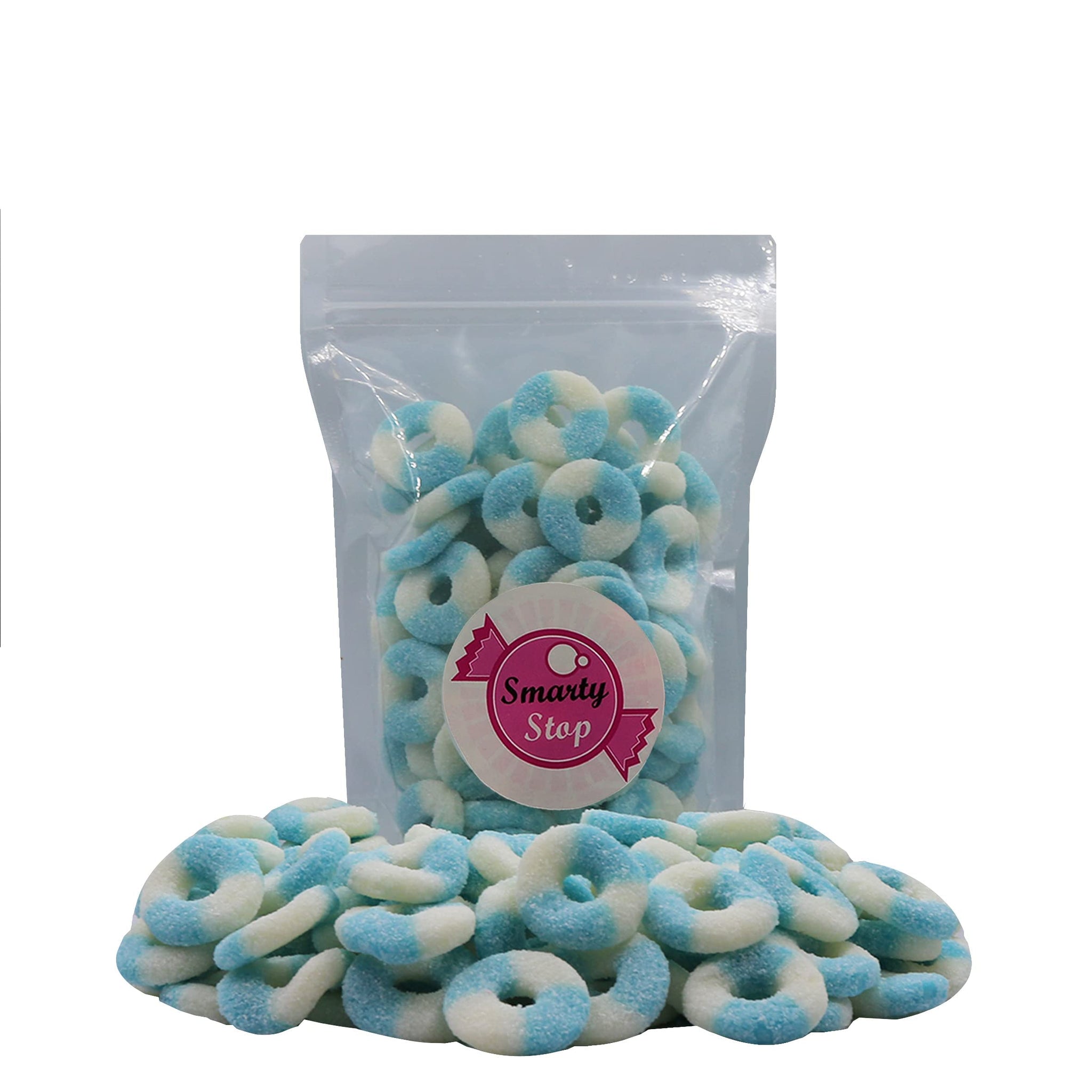 Smarty Stop Mini Sour Gummy Rings Candy GummiRoos (2.2 Pound (Pack of 1), Blue Raspberry)