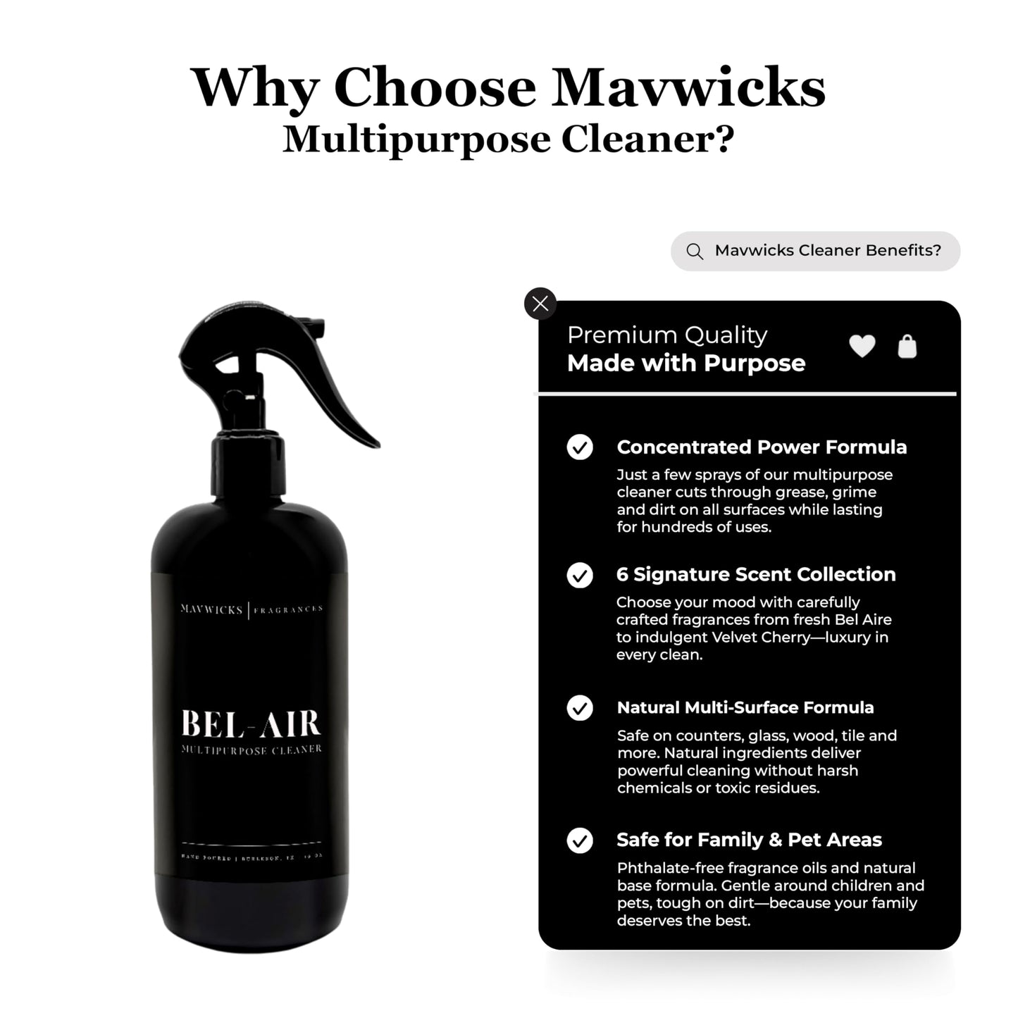 Mavwicks Fragrances All Purpose Cleaner Spray (Velvet Cherry) 16 Oz - Multipurpose Surface Cleaning Spray for Kitchen, Bathroom, Floors and Counters
