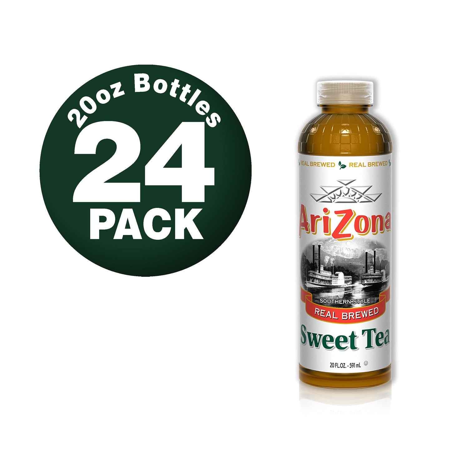AriZona Sweet Tea Premium Brewed Southern Style, 20 Fl Oz, Pack of 24