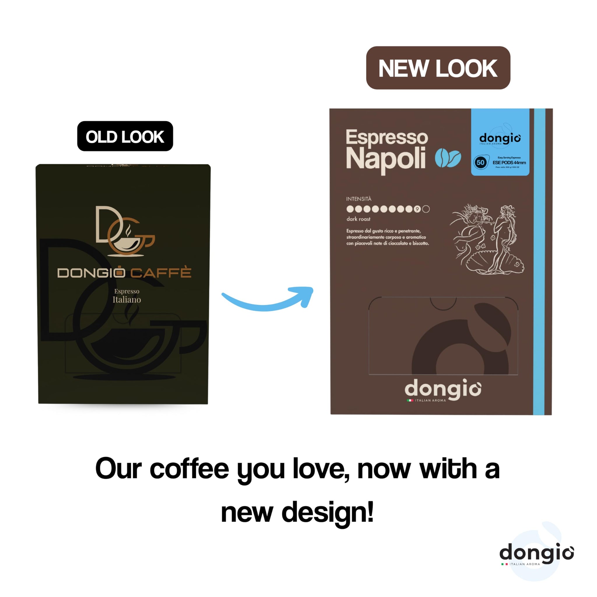 Dongio Caffe ESE Variety Pack 44mm Coffee Pods - 200 Count | Italian Espresso Pods with Napoli, Roma, Milano & Venezia, Rich Crema, Roasted in Italy