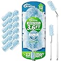 oshang 12 Pack Disposable Heavy Duty Duster Refills - 43" Extendable Handle, Compatible with Swiffer - Dusters for Cleaning Ceiling Fans, Blinds