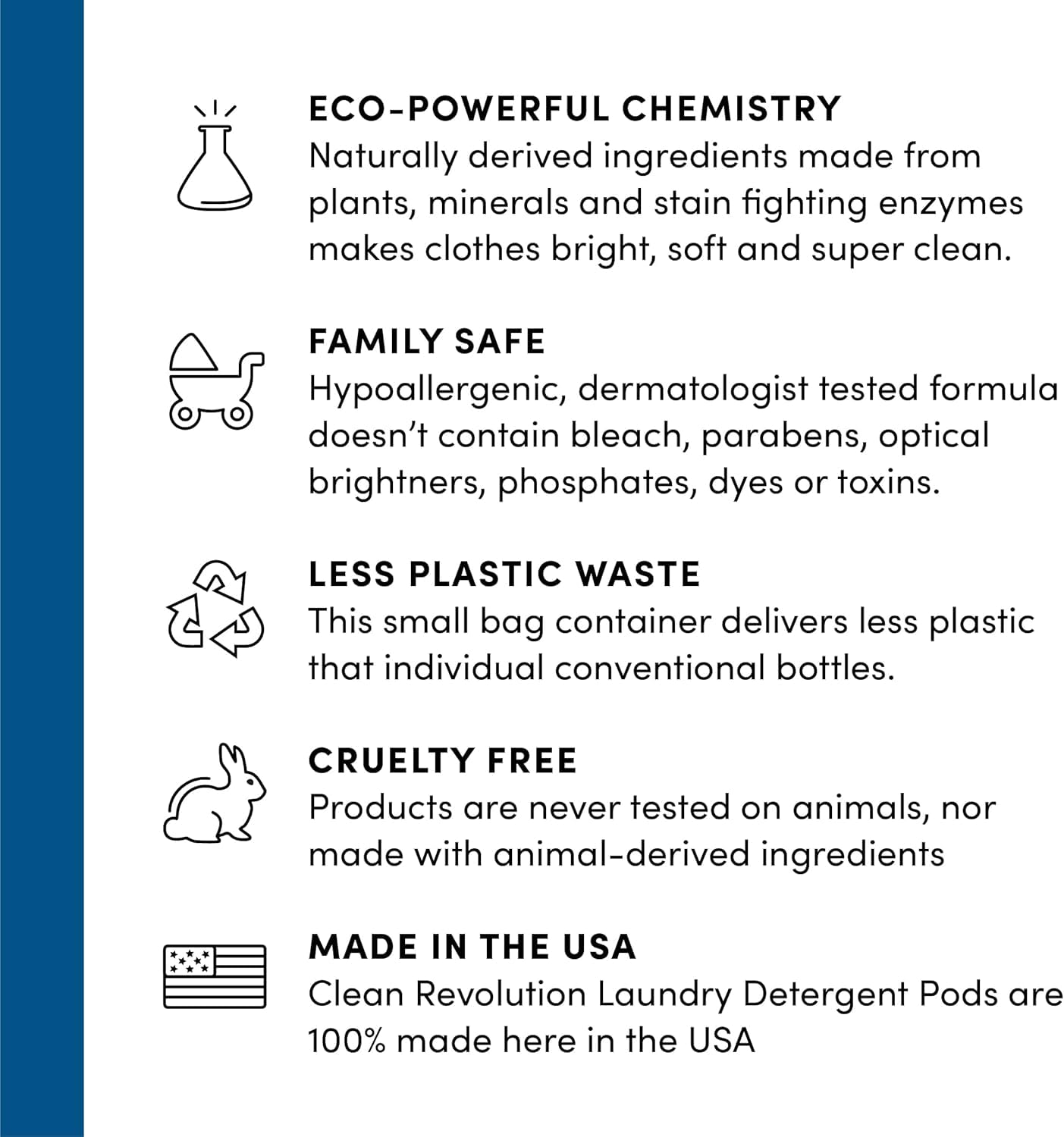 Clean Revolution, All Natural, Enzyme Powered Laundry Detergent Pods, Fragrance Free, 100 Pods, Sensitive Skin, HypoAllergenic Laundry Soap, Septic