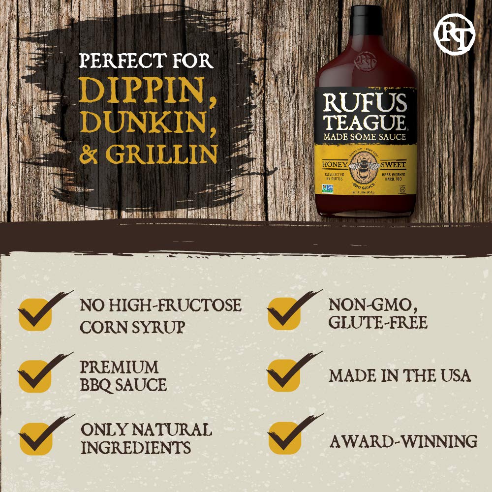 Rufus Teague's Honey Sweet BBQ Sauce, 15.25 OZ