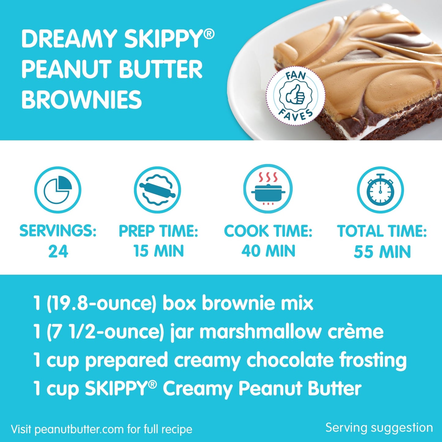 SKIPPY Peanut Butter, Creamy, 7 g protein per serving, 80 oz.