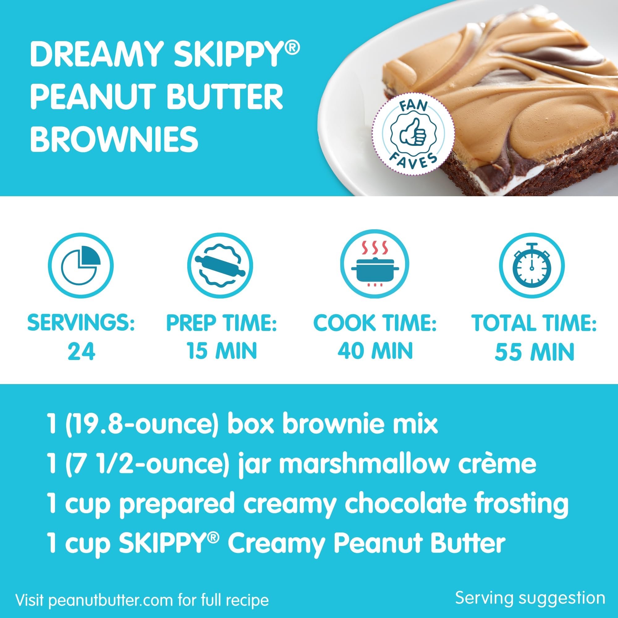 SKIPPY Peanut Butter, Creamy, 7 g protein per serving, 80 oz.