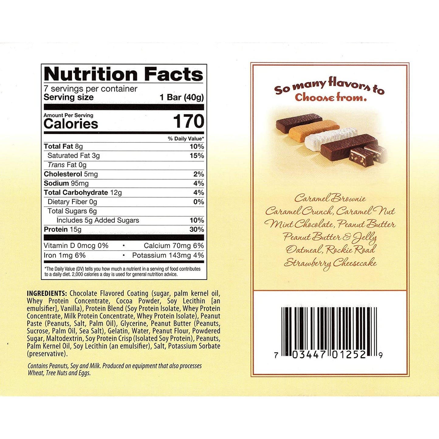 Nutmeg State Nutrtion HealthyWise - High Protein Layer Bars, 15g Protein, Low Calorie, Low Fat, Low Cholesterol, Aspartame Free, Vegetarian Breakfast