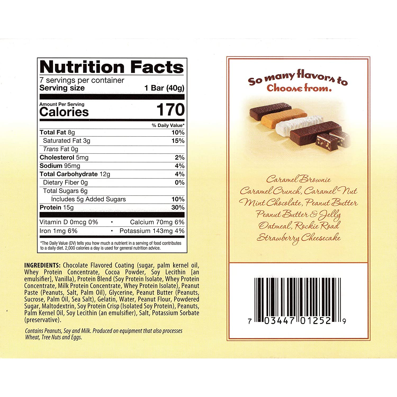 Nutmeg State Nutrtion HealthyWise - High Protein Layer Bars, 15g Protein, Low Calorie, Low Fat, Low Cholesterol, Aspartame Free, Vegetarian Breakfast