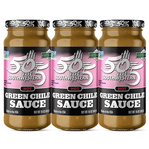 505 Southwestern Hatch Valley Mild Green Chile Sauce 16oz (Pack of 3, Green Chile Cooking Sauce-hot)