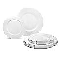 " OCCASIONS " 50 Plates Pack (25 Guests)-Heavyweight Wedding Party Disposable Plastic Plate Set -(25x10.5'' Dinner + 25x8'' Salad/Dessert) (Imperial