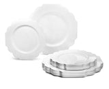" OCCASIONS " 50 Plates Pack (25 Guests)-Heavyweight Wedding Party Disposable Plastic Plate Set -(25x10.5'' Dinner + 25x8'' Salad/Dessert) (Imperial