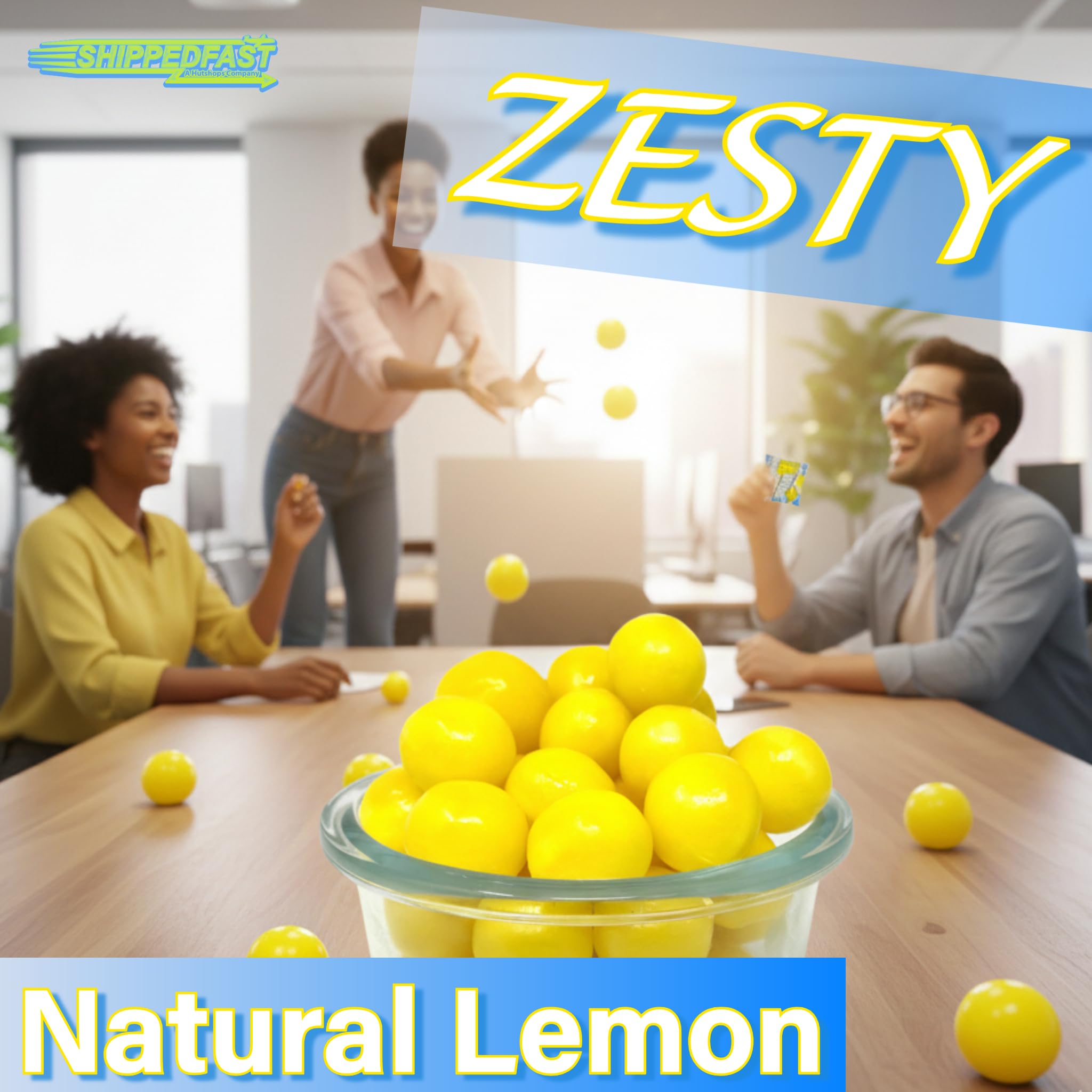 Lemon Candy. Hard Candies Individually Wrapped Heads Bulk. Natural Lemon Flavor. (1 Pound Bag) Net Wt. 16oz.