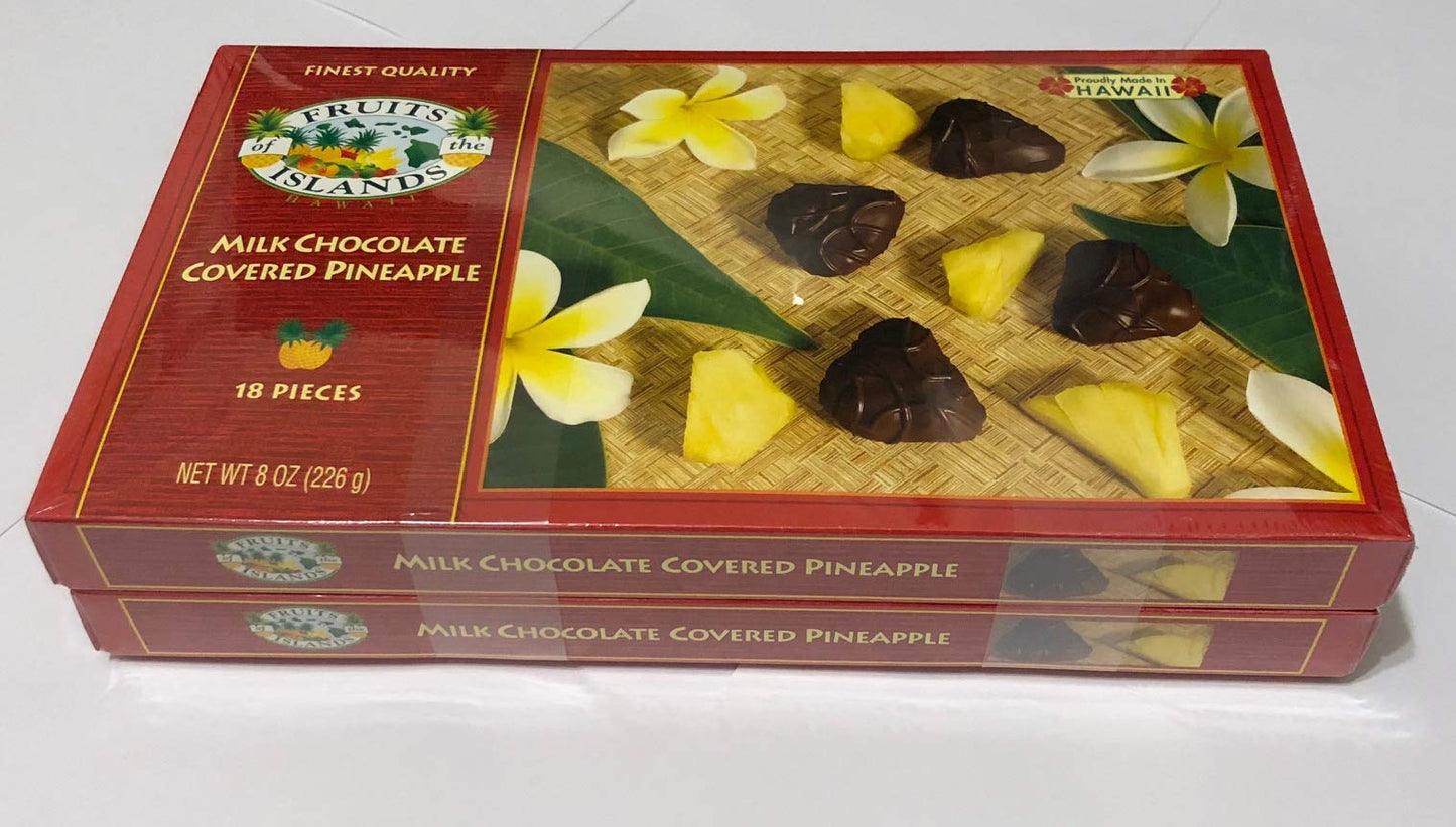 Milk Chocolate Covered Pineapple 18pieces 8oz 2pk
