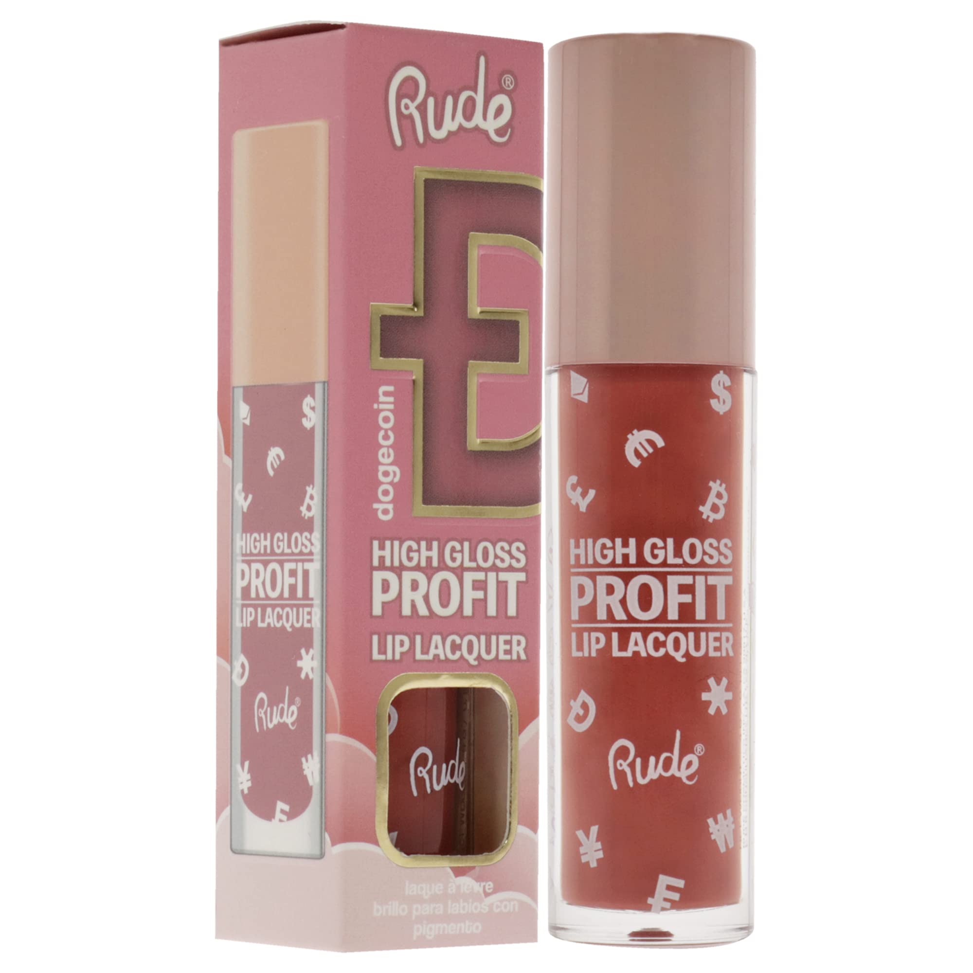 High Gloss Profit Lip Lacquer - Dogecoin by Rude Cosmetics for Women - 0.141 oz Lip Gloss