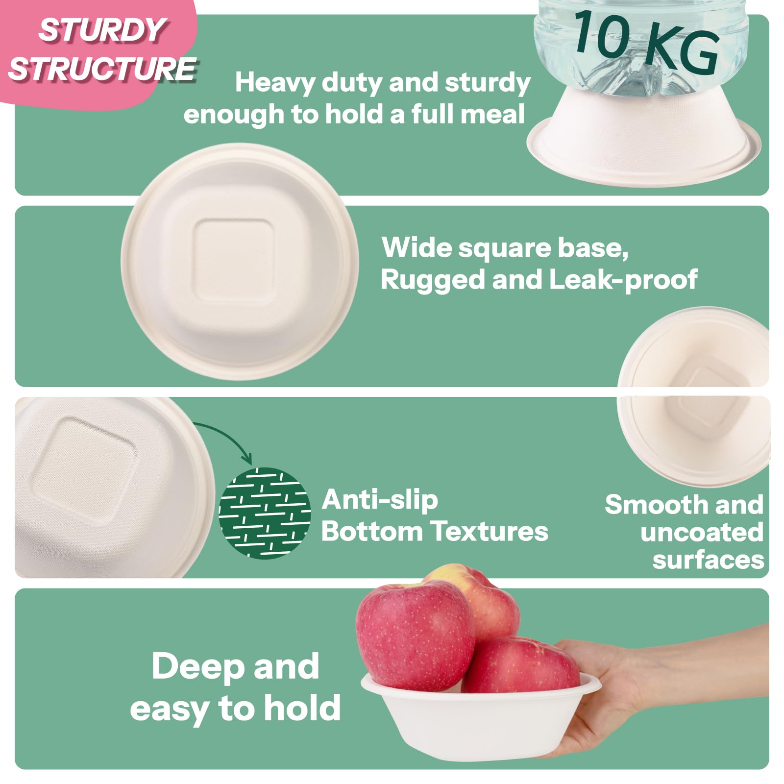 Homestockplus Disposable Bowls 24 Oz [100 Pack] - Compostable Paper Bowl Heavy Duty,Freezer & Microwave Safe Bowl, BPA-Free Eco-Friendly Bowls