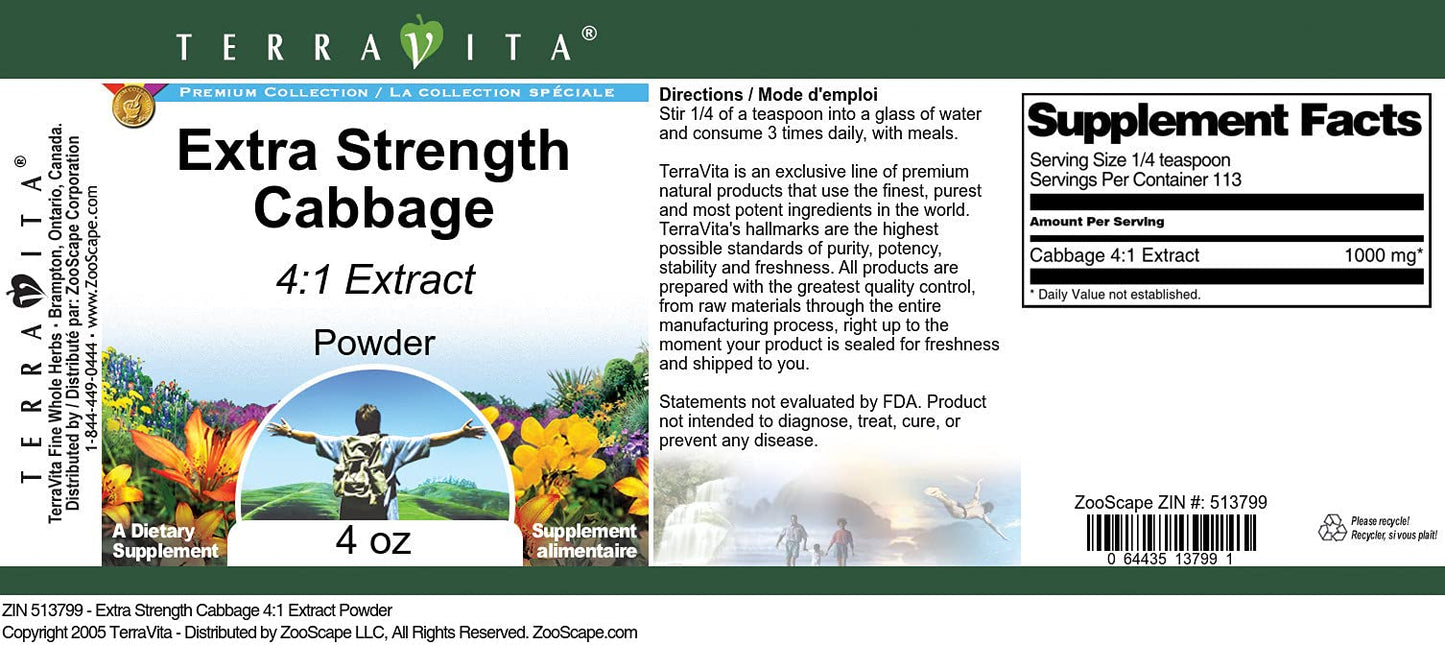 Extra Strength Cabbage 4:1 Extract Powder (4 oz, ZIN: 513799) - 3 Pack