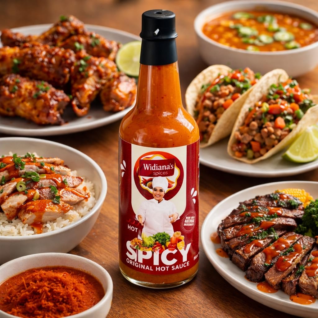 Widiana's Original Hot Sauce - 3 fl oz | Caribbean Style Spicy Pepper Sauce | Made with Fresh Hot Peppers, Turmeric & Garlic | All Natural Ingredients