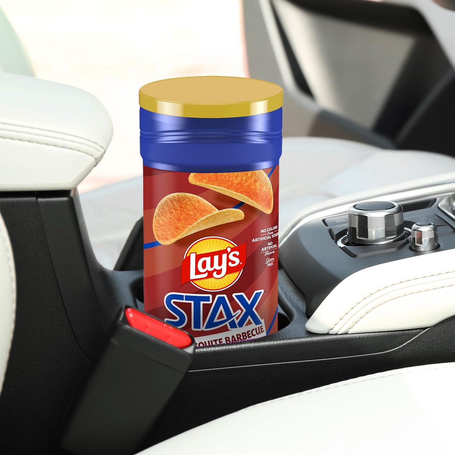 Lay’s Stax Potato Crisps Chips, Mesquite BBQ, Gluten Free, 5.5 Oz Canister Pack
