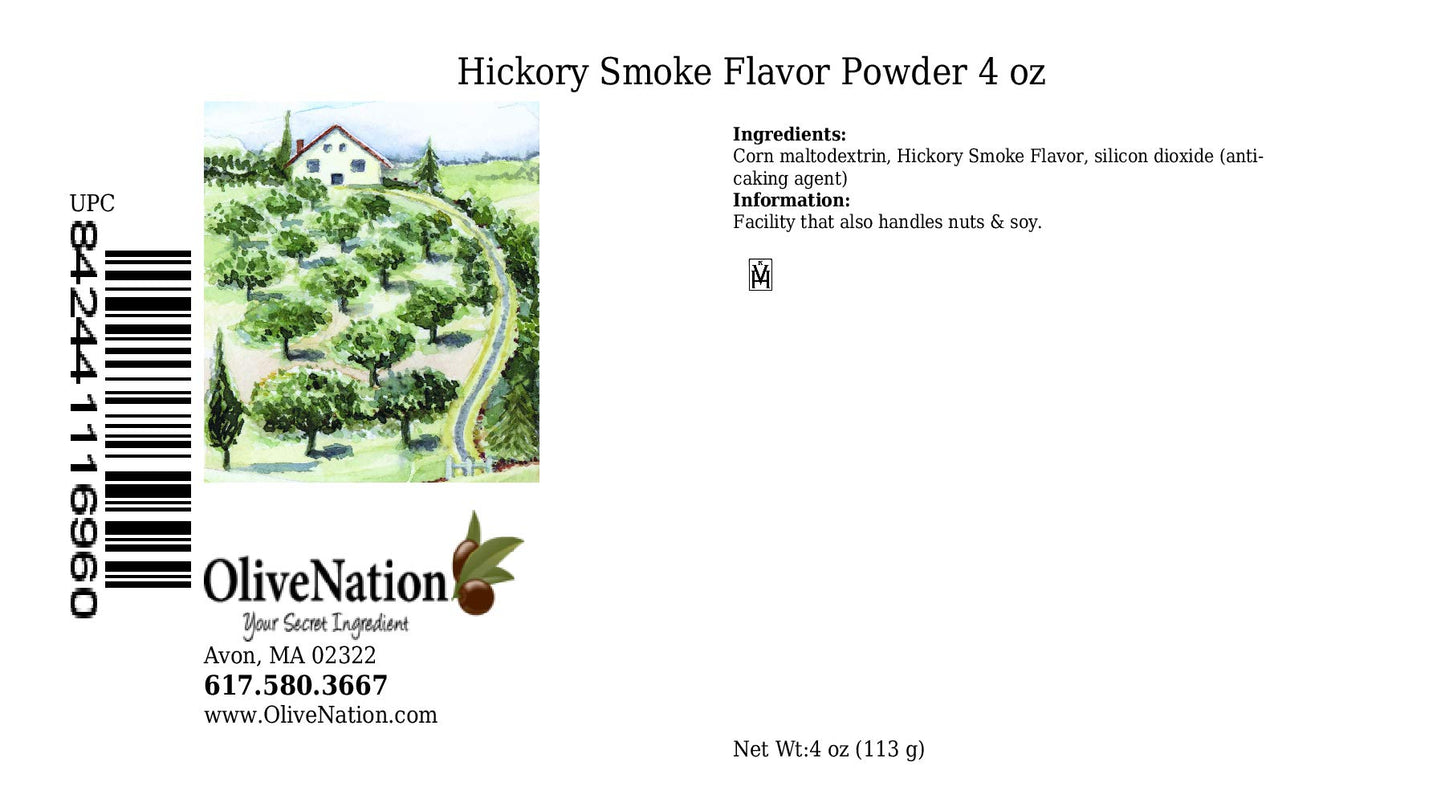 OliveNation Hickory Smoke Powder, Powdered Smoke Flavoring for Cooking, Non-GMO, Gluten Free, Kosher, Vegan - 4 ounces