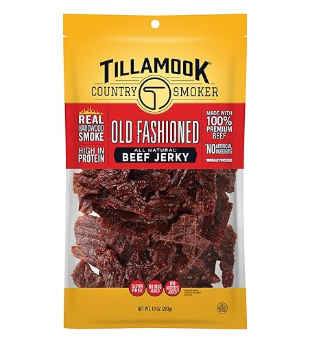 Tillamook Country Smoker Real Hardwood Smoked Beef Jerky, Old Fashioned, 10 Ounce