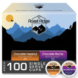 Roast Ridge Single Serve Coffee Pods for Keurig K-Cup Brewers, Variety Pack, Medium Roast, 100 Count (50 Chocolate Mocha, 50 Chocolate Hazelnut)