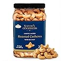 Nature’s Goodness Whole Roasted Cashew Nuts - Lightly Salted with Sea Salt, 30 oz Bulk Jar (1.87 lbs) - No Oil Added, Keto Friendly, Plant-Based