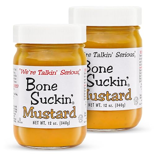 Bone Suckin' Sweet Spicy Mustard, National Champion, Made in the USA, Non-GMO, Gluten-Free, Kosher and has No High Fructose Corn Syrup - 2 Pack (12